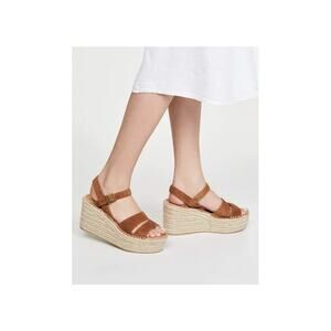brand new Soludos como platform brown suede wedges size 10